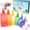 SCHMETTERLINE® Regenbogen-Holz Spiel inkl. Holzfiguren & Vorlesebuch Willis magische Brille – Montessori-Regenbogen Spielzeug für Kinder ab 3 Jahren – Holz-Lernspielzeug mit Regenbogen & Holzpuppen