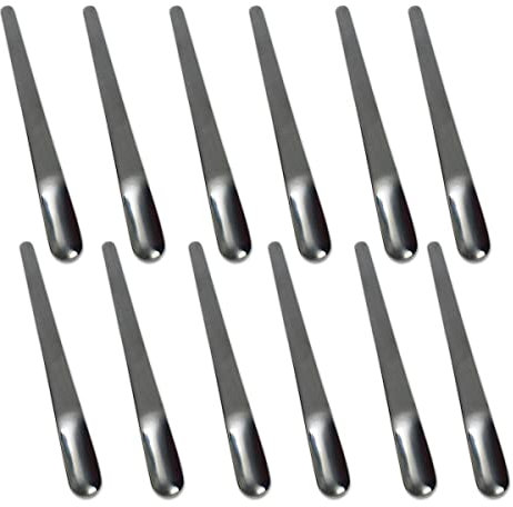 Lot de 12 Cuillères à Dessert en Acier Inoxydable 12 cm - Mini Cuillères de Dégustation en Métal pour Apéritif, Pelle à Expresso, Réutilisables pour Crème Glacée, Café, Boissons (Noir)