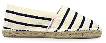 ALPARGATUS Espadrillas unisex con motivo a righe - realizzate a mano in Spagna, Strisce écru, 37 EU