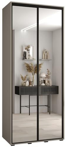 ABIKSMEBLE Armoire Porte coulissante Miroir Dakota 2 - Armoire Chambre - Dressing Chambre Adulte - Penderie Vetement Dressing - Garde Robe - Placard Chambre - Armoire 2 Portes - Closet - Panderie