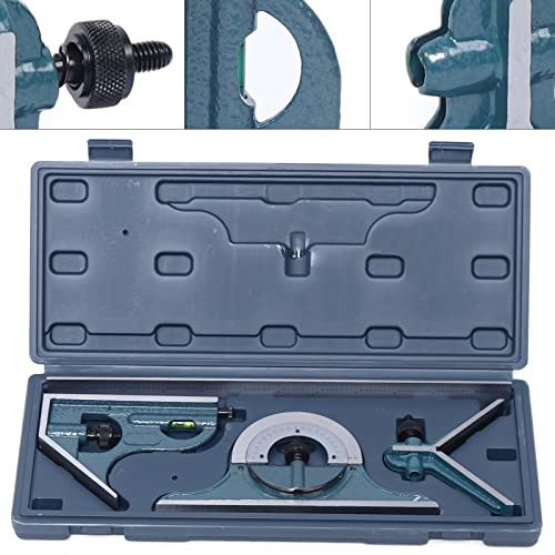 Universal Combination Square, Angle Measurement Tool, 180 Degree Angle Level Combination Square Protractor Ruler Set for Engineer Carpenter