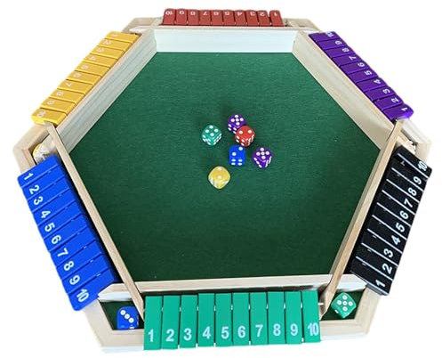 Qiwieod Shut The Box Würfelspiel Reise, Würfelrolltablett | Shut The Box Würfelspiel aus für die Reise - Wasserdichtes Spiel-Shutter-Box-Design für 6 Spieler, klassisches Tisch- und