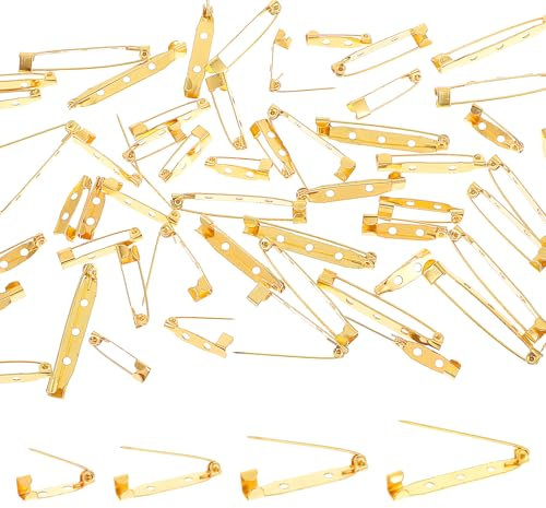 60 Stück Anstecknadel Sicherheitsnadeln für Broschen Verschluss, Broschennadeln zum Basteln, Broschennadel Gold Anstecknadeln Pins für Kunsthandwerk Schmuckherstellung DIY Handwerk 20 25 32 40mm