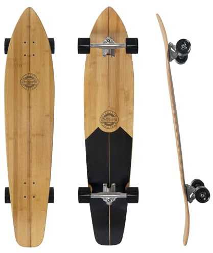 Nattork Skateboard Cruiser da 44 pollici completo di bambù e acero duro canadese per comuting, carving & downhill Riding with T-Tool, Made for Adults, Teens and Kids