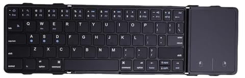 Annadue Foldable Bluetooth Keyboard, Portable Folding Keyboard with Trackpad, Rechargeable Wireless Travel Key Board for TabletsS Martphones Laptops