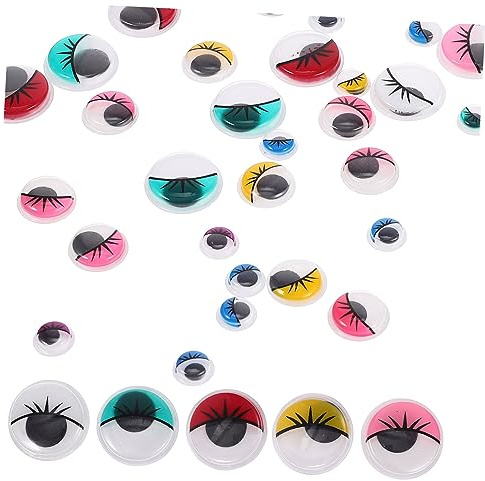 HIAKDOFT 84pièces Autocollants pour Yeux De Poupée Fournitures pour Poupées Autocollants Mobiles pour Globes Oculaires Lot de Stickers pour Projets Créatifs