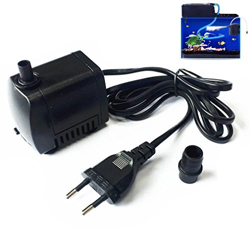 Qiorange Tauchpumpe Wasserpumpe Brunnen Aquarium Teichpumpe 220V-240V 7W EU-Stecker (400L/H 7W)