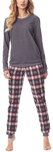 Merry Style Dam Pyjamas Sovplagg MS10-168(Mörk Melange Rödvin, M)