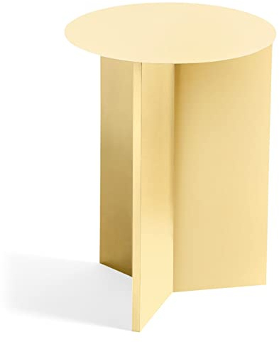 Hay Slit Table Round High Beistelltisch, Stahl, Light Yellow, 35cm