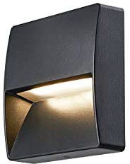 SLV LED Wandleuchte DOWNUNDER OUT SQUARE für die Außen-Beleuchtung von Wänden, Wegen, Eingängen, Treppen, LED Treppen-Beleuchtung, Wandlampe, Wegeleuchte/CCT-Switch 3000K/4000K, 150 Lumen, 4,5W