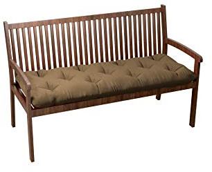 chilly pilley Bankkissen Bankauflage Bankpolster Gesteppt Gartenkissen Mit Gürtelschlaufen Sitzkissen Kissen für Gartenbank Gartenbankauflage für Gartenmöbel Sitzkissen (140x50x12, Cappuccino)
