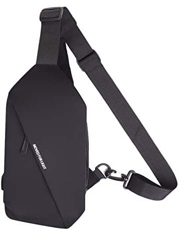 FANDARE Ultraleicht Brusttasche Sling Rucksack mit USB-Ladeanschluss Geschäft Daypacks für Herren Schultertasche Umhängetasche für Outdoor Sport Wandern Radfahren Reisen Wasserdicht Polyester