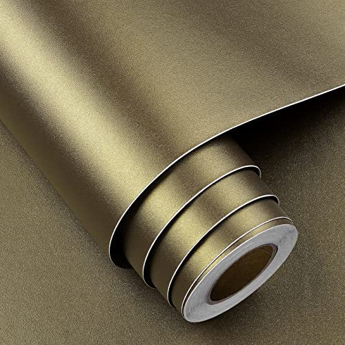 FunStick Carta Adesivo per Mobili Carta da Parati Moderno Impermeabile Pellicola Decorativa Addensato Marrone Metallo Adesivi per Frigorifero Armadio da Cucina Comò Tavolo Cassetto 40CM x 2M