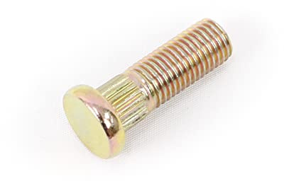Perno de rueda dentado M10 x 1,25 x 30 mm moleteado, 30 mm de longitud con tuercas hexagonales con brida, paquete de 12 pulgadas