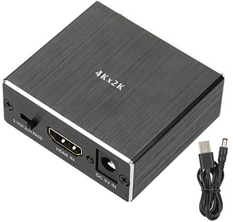 ciciglow Audio Extractor 4K X 2K, HDMI Stereo Audio Extractor Converter Audio Splitter for HDMI Input for HDMI+1 Audio (SPDIF) Output + 3.5mm Analog Audio Output