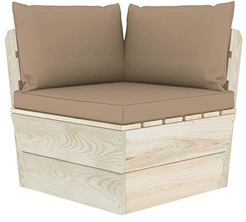 Chenshu Palettensofa-Auflagen 3 STK Palettenkissen Outdoor, Europaletten Sitzkissen Outdoor, Paletten Rückenkissen, Loungekissenset Außen, Taupe Stoff