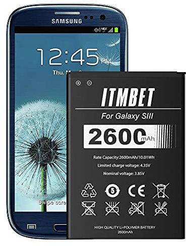 [2600mAh] Akku für Samsung Galaxy S3, Ersatzakku für Samsung EB-L1G6LLU Handy-Akku-für Galaxy S3 GT-I9300、GT-i9305 LTE、GT-i9301(Nicht für S3 Mini)