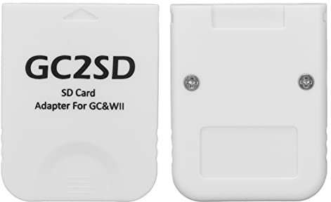 Zopsc Adaptateur de carte micro SD GC2SD pour Wii - Pour console Gamecube Wii - Plug and Play - Blanc