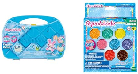 Aquabeads 31912 Starter Set im Koffer, Multi Color & 31520 Glitzerperlen - Nachfüllset Nachfüllpack