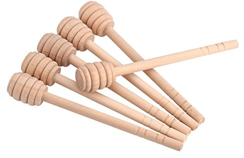 50Pcs Wood Honey Dippers Sticks,Wooden Honey Dipper Drizzler Stirring Stick for Honey Jam Jar Dispense (Flow Cloud Slotting 15CM)