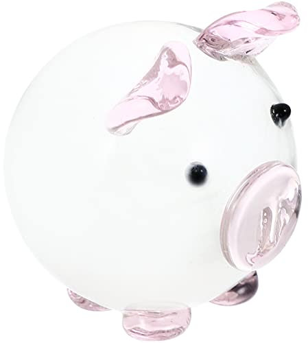 LIFKOME Tierfigur Schwein Aus Kristallglas Dekorative Tierstatue Für Schreibtisch Wohnzimmer Schlafzimmer Glashandwerk Tiersammlerstück