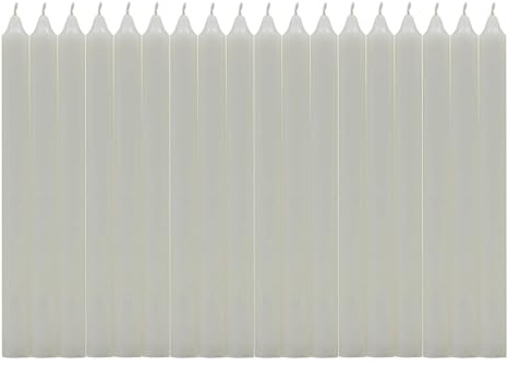 AROMATIS - Lote 18 Uds Velas Blancas Mesa Cirio Cilíndricas Largas 20 cm - Sin Olor - Decoración Mesa y Hogar - Parafina Vegetal - Mecha Algodón