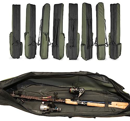 Aves-24 Rutentasche Angelkoffer mit 1, 2 oder 3 Fächern – Angeltasche für 80 bis 190 cm Ruten – Robuste Fishing Tasche für Angelzubehör