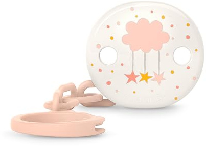 SUAVINEX, Schnullerkette, Schnullerband, Clip, für Babys +0 Monate, Schnullerkette Weiche und Flexible, Dreams Pink
