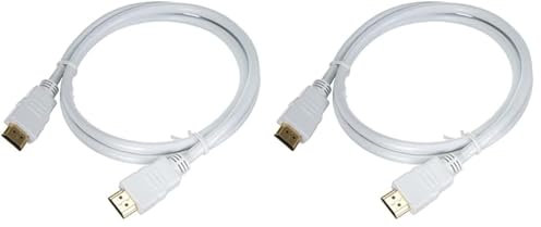 PremiumCord Cavo HDMI 4K Ad Alta velocità M/M, 10,2 Gbps con Ethernet, Compatibile Video 4K@30Hz, Full HD 1080P, Deep Color, 3D, Arc, HDR, Dolby TrueHD, Connettori Placcati Oro, Bianco, 1 m