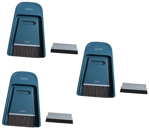 Amosfun 3sätze Mini Broom Mit Kehrschaufel Und Wischer Kompaktes Reinigungsset Für Schreibtisch Bücherregal Und Enge Räume Haushaltshelfer Dunkelblau Für Zuhause Und Büro