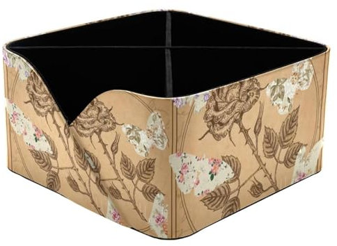 VAPOKF Vintage Schmetterling Blumen Schreibtisch Organizer mit 4 Fächern, Bleistifthalter, Stiftehalter, Aufbewahrungs-Caddy für Schreibtisch, Desktop-Aufbewahrung, Schreibwarenbedarf für Home Office