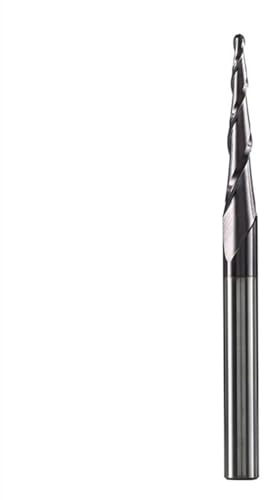 Fresa de extremo de punta de bola cónica, vástago de 3.175mm - 8mm, fresa de extremo de carburo de tungsteno, fresa de Metal y madera cónica CNC, 1 Uds. (Size : R2.0-47-D8-TiAlN)