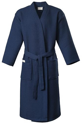 PandaHome Bademantel mit Kapuze 100% Baumwolle Waffelstoff Damen & Herren | Leichter Morgenmantel Waffel, Reisebademantel, Weiches, Saugfähiges und Leichtes Spa Bademäntel