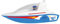 Lena BOAZZ Polizeiboot 36 cm, Spielzeugboot Indoor und Outdoor geeignet, für Kinder ab 2 Jahren, Kabine zum öffnen, Zwei Sitzplätze Plus Spielfigur, Blau