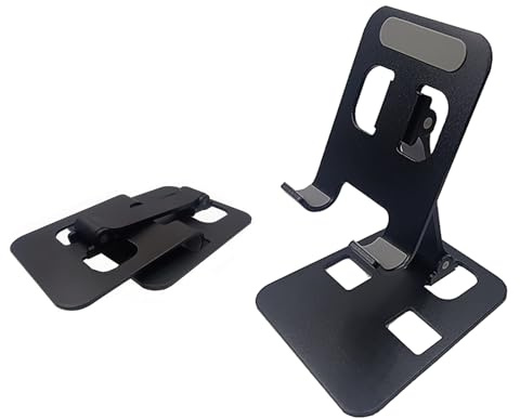 JXPXJMY Aluminum Alloy Universal Smartphone Stand, Tablet Adjustable Tripod Suitable for iPhone Huawei Samsung and other Mobile Phones and Tablets (Black)