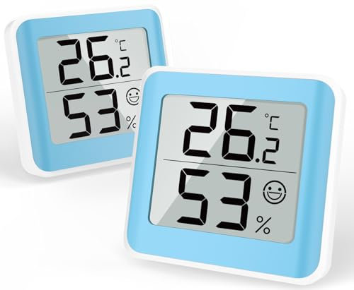 MeesMeek Termómetro de habitación Medidor de humedad interior Monitor de temperatura Higrómetro Sensor de humedad con indicador de confort LCD Pantalla digital grande para habitación de bebé Bodega