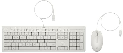HP 225 - Tastatur-und-Maus-Set - 100% - Full Size - USB - QWERTZ - Deutsch - Cashmere White