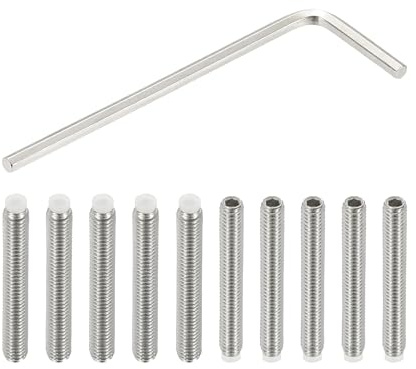 PATIKIL Vis Sans Tête M4x30mm Pointe en Nylon, 10Pcs Boulon à Tête Creuse Hexagonale Métrique en Acier Inoxydable 304, Anti-Dérapant, Entraînement Hexagonal Interne Avec Clé à Molette