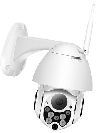 Ptz Überwachungskamera Drahtlos mit 4 Stück Digitalzoom | Weißes Kunststoffgehäuse, Max 128 gb Speicher, Bewegungserkennung, Fernüberwachung für Außenbereich und Zuhause