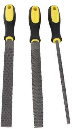Juego de Limas para Madera de 3 Piezas, Escofina Plana y Semicircular de Dientes Gruesos para Carpintería, Herramientas de Lijado Duraderas de Plástico y Madera Dura