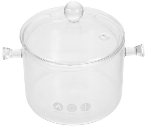 GAROZATION Nudelkochtopf Mit Deckel Glastopf Für Herd Durchsichtiger Kochtopf Suppentopf Mit Glasdeckel Simmertopf Aus Glas Kochtopf Mit Griff Töpfe Für Täglichen Gebrauch