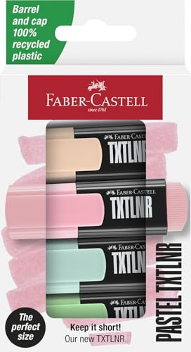 Faber-Castell 154214 - Confezione di 4 Marcatori Fluorescenti TXTLNR - Pastello