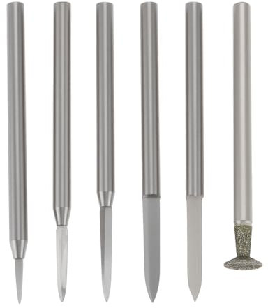 Briny River 6x Juego de Brocas para Tallado de Madera de 1/8 de Pulgada Compatibles con Herramientas D-remel Amoladora de Troqueles