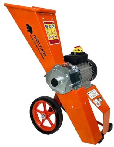 FM4DDE-MUL Electric 4HP Garden Shredder & Mulcher With Spare Blades – Chips Branches up to 50mm – Patented Compact Design – UK Engineered for Garden Green Waste