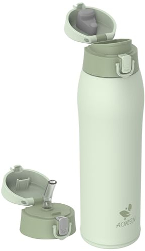 AORIN Termosflaska rostfritt stål 18/8, 950 ml, läckagesäker termoskanna, isoleringsflaska, dubbelväggig, BPA-fri sportflaska, drickflaskor för sport, skola, utomhus