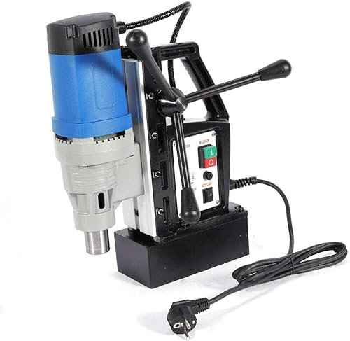 Trapano magnetico professionale da 1680 W, 13800 N, trapano magnetico, 3 – 28 mm, con 2 fusibili di ricambio e 3 maniglie a bilanciere, sistema di foratura magnetica per piastre in acciaio