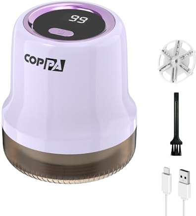 COPPA Levapelucchi Elettrici, USB Ricaricabile Pelucchi Elettrico 3 Velocità Portatile Elettrico Rasoio Anti Levapelucchi con Protezione Spegnimento & Display Batteria per Vari Tessuti Abbigliamento