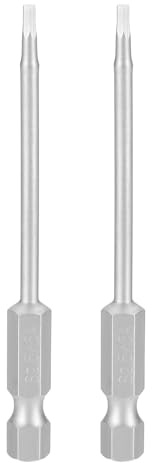 sourcing map 2 punte per trapano a testa esagonale da 5/64 SAE 1/4 gambo esagonale 75 mm lunghezza S2 in acciaio magnetico avvitatore a percussione industriale esagonale punta per cacciavite