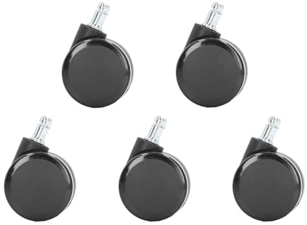 HELEVIA Roues de Chaise de Bureau 5 Pièces, Poulie Universelle de Remplacement pour Chaise Pivotante D'ordinateur, Rouleau Silencieux avec Forte capacité de Charge, Matériau PP