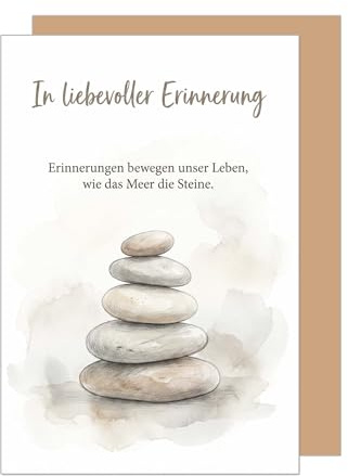 Edition Seidel Premium Trauerkarte mit Umschlag. Beileidskarte Kondolenzkarte Karte Klappkarte Spruch In liebevoller Erinnerung Mitgefühl Anteilnahme Gedenken Trost Hoffnung Kraft (T1242 SW026)